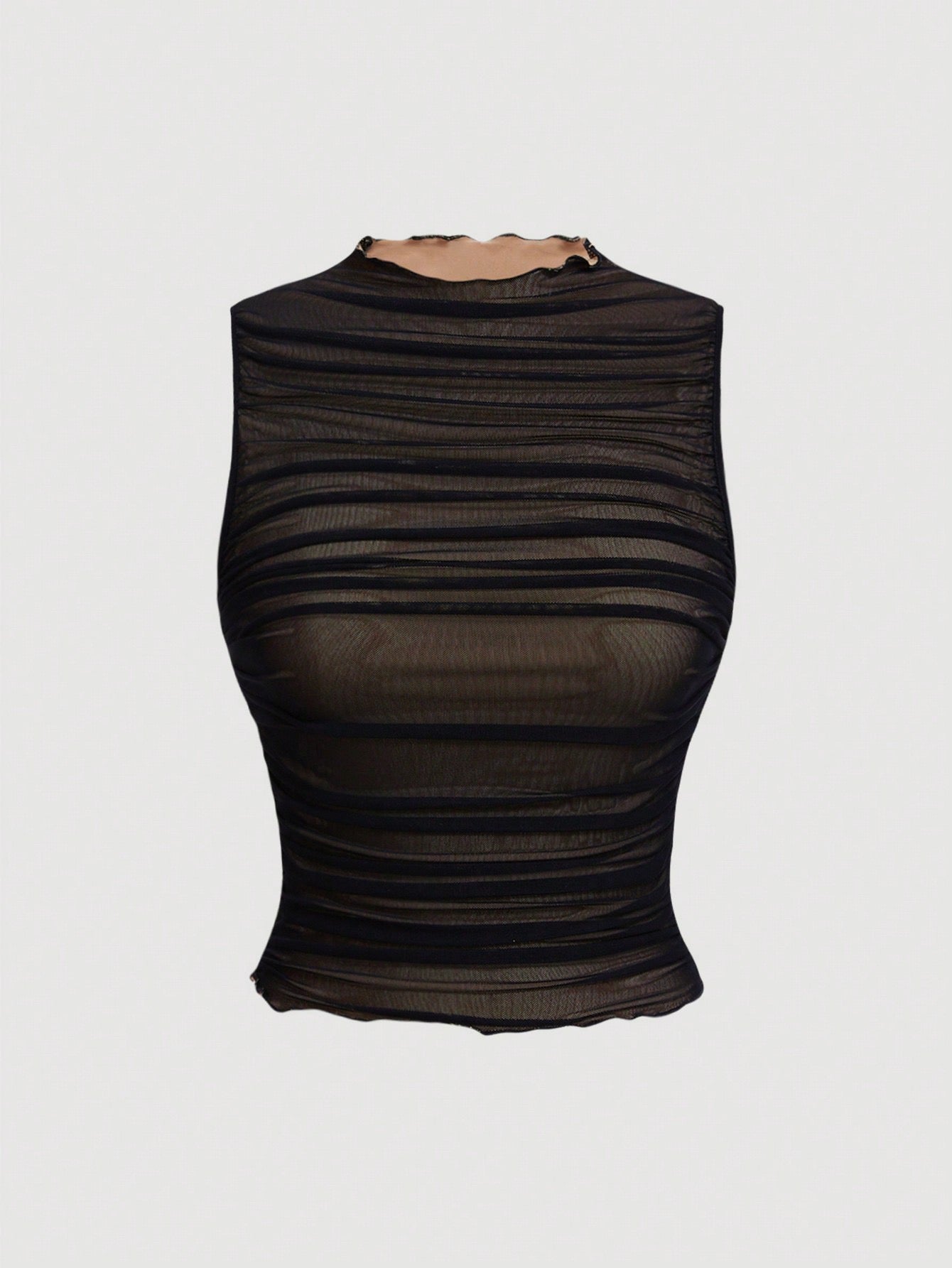 TOP CUELLO ALTO DE MALLA