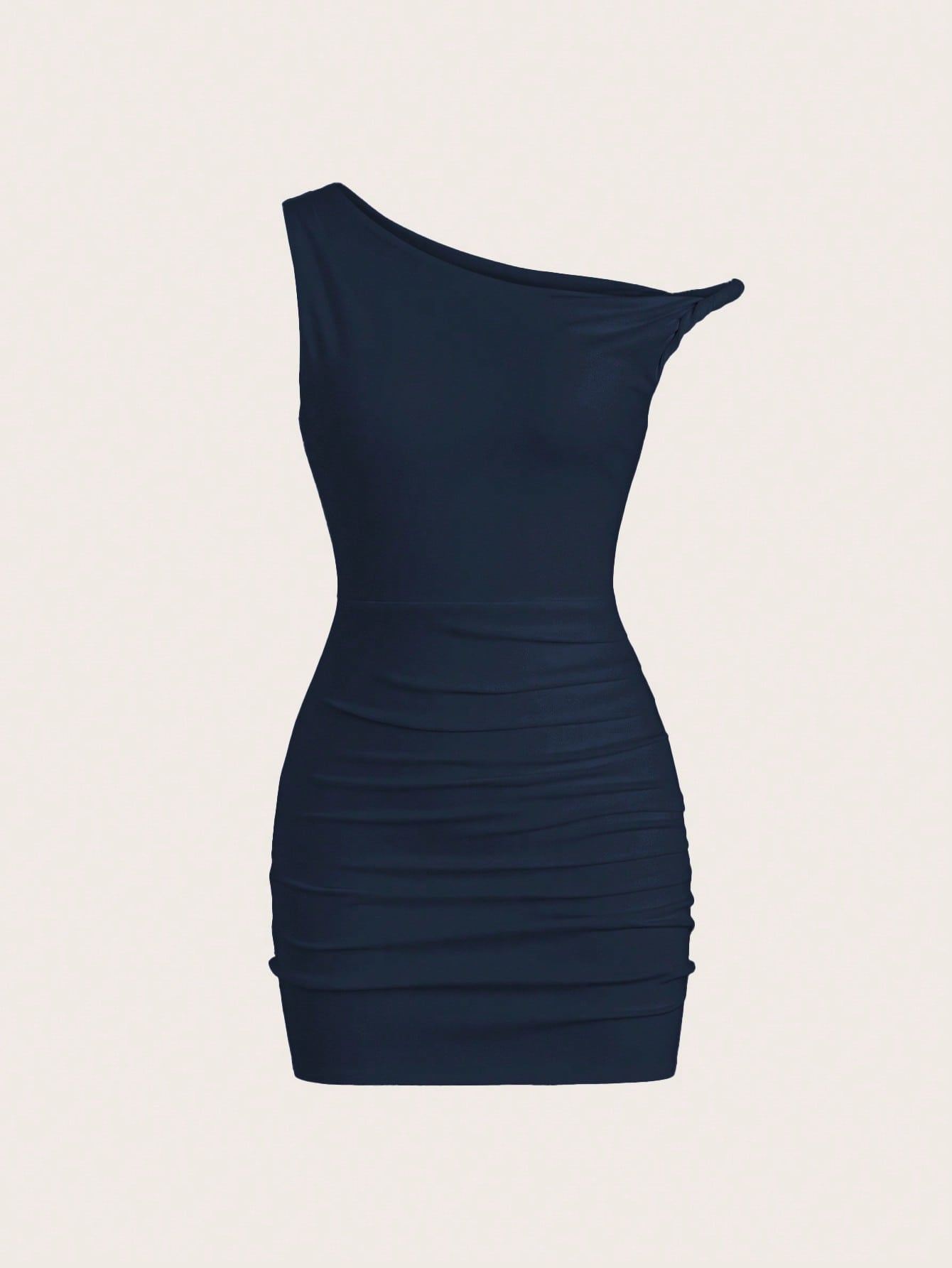 VESTIDO MINI AZUL DE UN SOLO HOMBRO