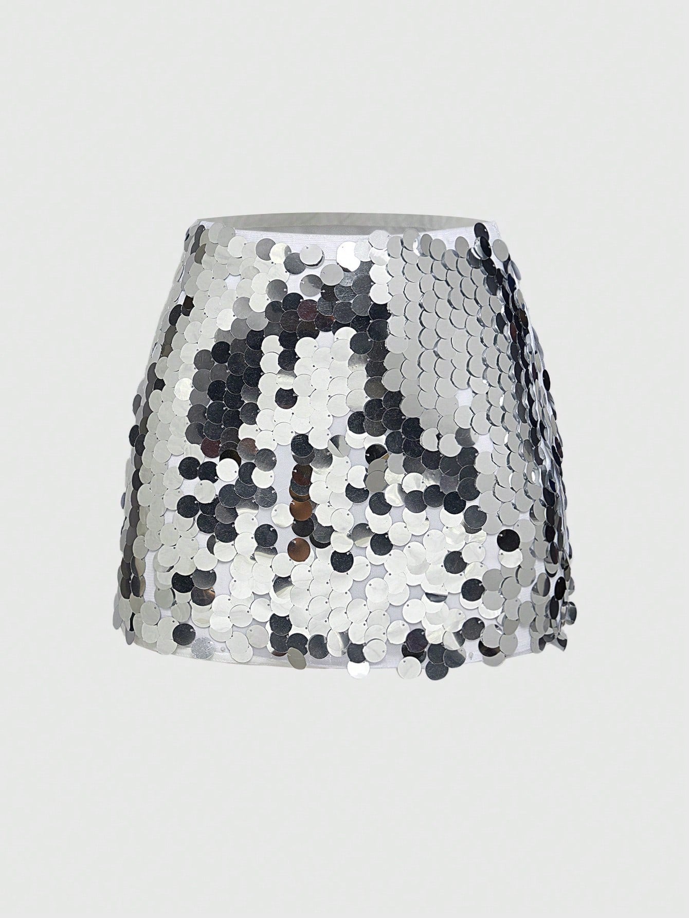 FALDA DE LENTEJUELAS PLATEADA