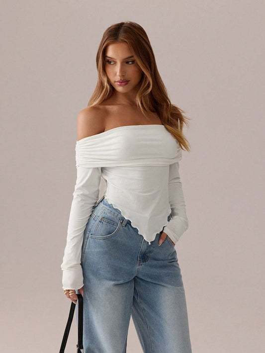 TOP BLANCO HOMBROS DESCUBIERTOS