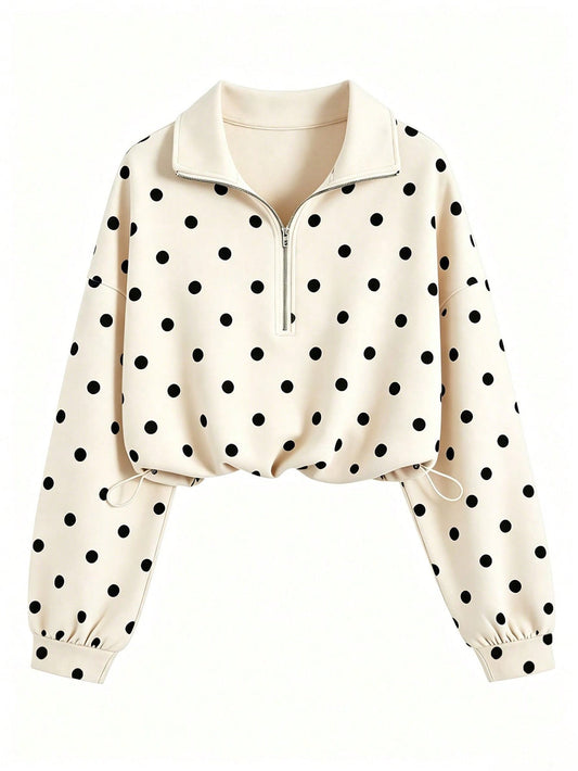 SUÉTER CON ZIPPER POLKA DOT