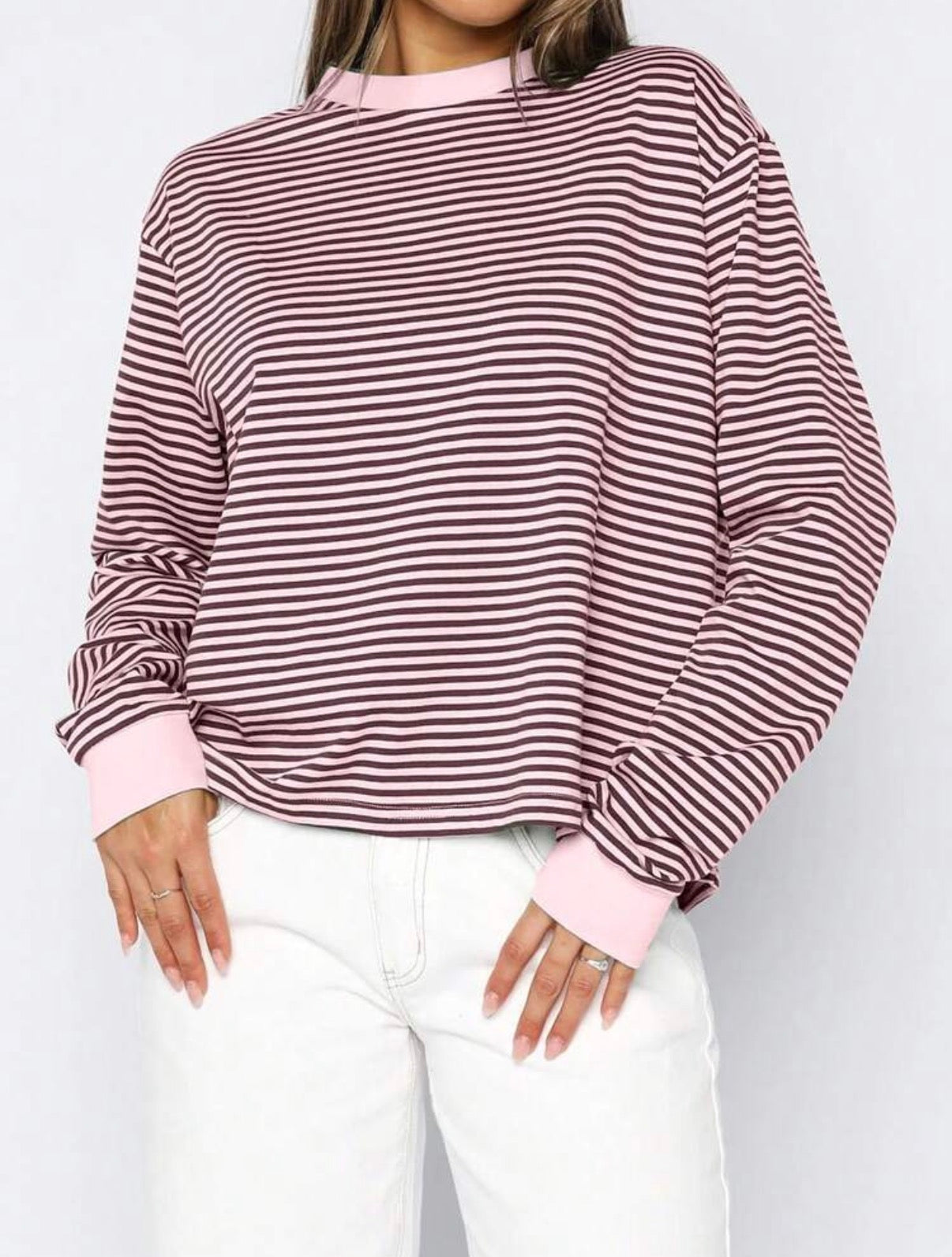 SUÉTER DE RAYAS ROSA