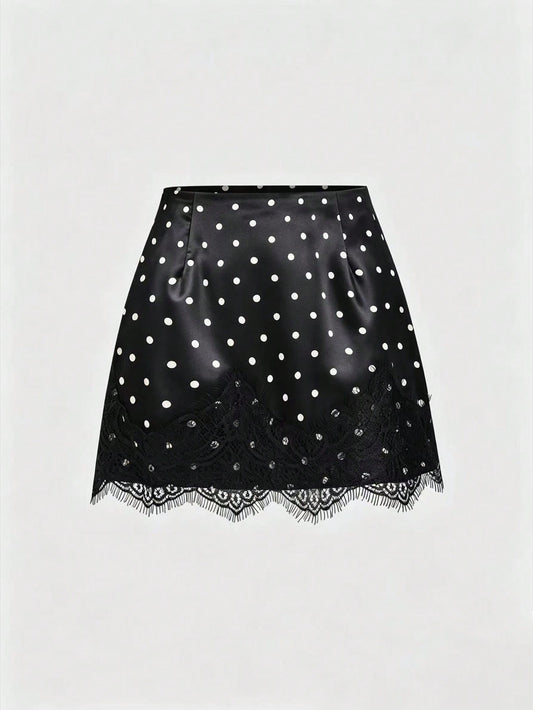 FALDA SATINADA POLKA DOTS