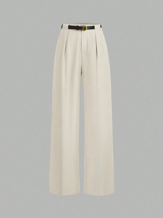 PANTALON WIDE LEG BEIGE