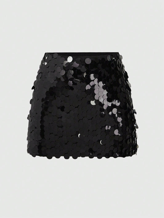 FALDA DE LENTEJUELAS NEGRA