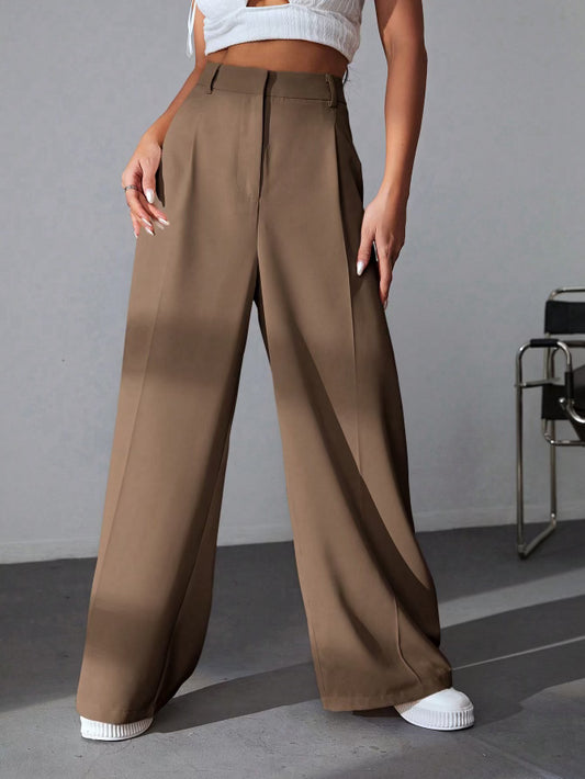 PANTALON WIDE LEG MARRON